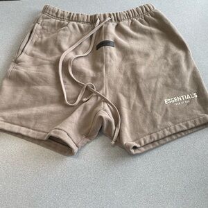 Essentials Tan Athletic Shorts with Elastic Waistband